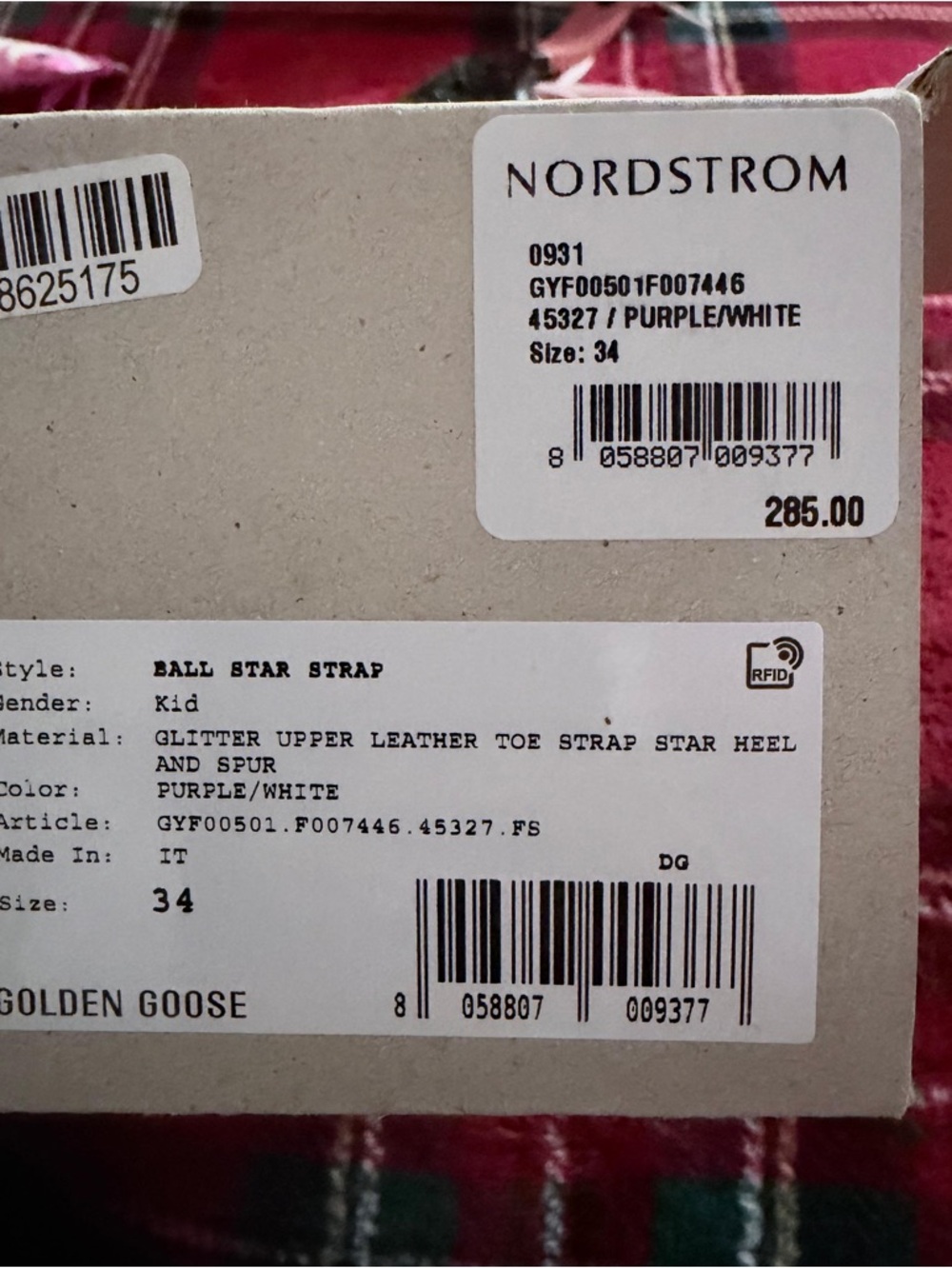 Golden Goose Purple & White Glitter Ball Star Strap Sneakers